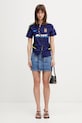 Martine Rose Lace up Football T-shirt damski 168JT19504 niebieski