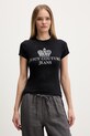 Juicy Couture t-shirt da donna in cotone HERITAGE HILTON nero JCDBJ126961