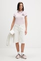 Juicy Couture polo tričko dámske bavlnené POLO TOP JCGCT126015 ružová SS26