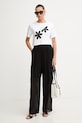 Morgan T-shirt damski bawełniany DAHLIA biały SS26