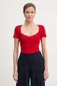 Morgan t-shirt damski czerwony 261.DAMOUR
