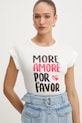Morgan t-shirt damski z bawełną biały DFAVOR