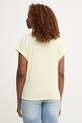 Odzież Morgan T-shirt basic damski z wiskozą DIANA żółty