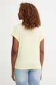 Odzież Morgan T-shirt basic damski z wiskozą DIANA żółty