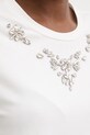 Morgan t-shirt damski bawełniany z elastanem DMARE biały