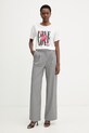 Morgan t-shirt damski z bawełną DOVE biały SS26