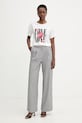 Morgan t-shirt damski z bawełną DOVE biały SS26