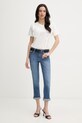 Morgan tricou basic pentru femei, din bumbac DUPAIN bej SS26