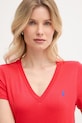 Polo Ralph Lauren basic tričko dámske bavlnené červená 211B14611