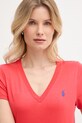 Polo Ralph Lauren basic tričko dámské bavlněné červená 211B14611