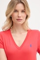 Polo Ralph Lauren basic tričko dámské bavlněné červená 211B14611