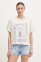 Hurley t-shirt damski bawełniany beżowy WTSEU00038