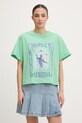 Hurley t-shirt damski bawełniany zielony WTSEU00038