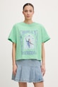 Hurley t-shirt damski bawełniany zielony WTSEU00038