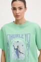 Hurley t-shirt damski bawełniany zielony WTSEU00038