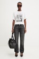 Anine Bing Louis t-shirt bawełniany damski A.08.11614 biały