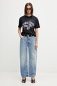 Anine Bing Walker California t-shirt bawełniany damski A.08.11850 czarny