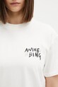 Anine Bing Walker Empowerment t-shirt bawełniany damski beżowy A.08.12056