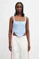 adidas Originals x MIAOU korzetová halenka dámská hladká modrá KS0155