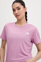 The North Face t-shirt γυμναστικής γυναικείο FLEX EMBOSSED μωβ NF0A8G8CG6E1