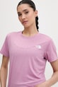 The North Face t-shirt γυμναστικής γυναικείο FLEX EMBOSSED μωβ NF0A8G8CG6E1