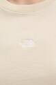 The North Face crop top damski bawełniany ESSENTIAL NF0A8GR1DOM1 beżowy