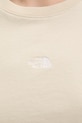 The North Face crop top damski bawełniany ESSENTIAL NF0A8GR1DOM1 beżowy