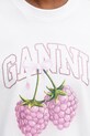 GANNI T-shirt bawełniany damski biały A1050140