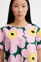 Marimekko T-shirt damski bawełniany różowy 095626