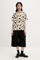 Marimekko T-shirt damski bawełniany 095505 beżowy SS26