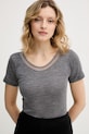 Oblečení Chantelle basic tričko dámské vlněné Juliana FN1583 šedá