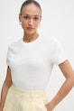 Sisley majica za žene s lanom bijela 3Q8AL108V