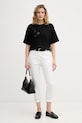 Sisley t-shirt da donna in cotone con elastan 3FOLL108Z nero SS26