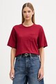 Sisley tričko dámske bavlnené burgundské 3I1XL108S