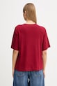 Oblečenie Sisley tričko dámske bavlnené 3I1XL108S burgundské
