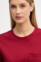 Sisley tričko dámske bavlnené burgundské 3I1XL108S