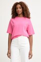 United Colors of Benetton T-shirt damski bawełniany różowy 3BL0E17G5.