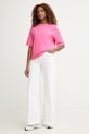 United Colors of Benetton T-shirt damski bawełniany 3BL0E17G5. różowy SS26