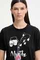 MUNTHE t-shirt damski bawełniany BILCIS czarny 261113126160