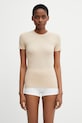 MM6 Maison Margiela T-shirt bieliźniany damski z bawełną beżowy MKM300040