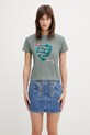 Andersson Bell Heart Message t-shirt con cotone da donna marrone atb1465w