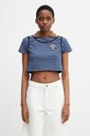 Andersson Bell crop top damski z bawełną granatowy atb1559w