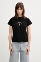 MM6 Maison Margiela T-shirt bawełniany damski czarny S62GD0216.M20048