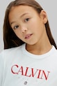 Dziewczynka Calvin Klein Jeans t-shirt bawełniany dziecięcy IG0IG03060.128.176.PPY2 biały