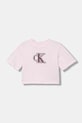 Детская хлопковая футболка Calvin Klein Jeans хлопок розовый IG0IG03062.128.176.PPY2