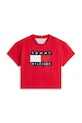 Tommy Hilfiger t-shirt bawełniany dziecięcy KG0KG09289.116.122.PPY2 czerwony SS26