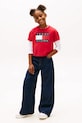 Dziewczynka Tommy Hilfiger t-shirt bawełniany dziecięcy KG0KG09289.116.122.PPY2 czerwony