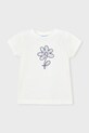 Παιδικό μπλουζάκι Mayoral απλικέ λευκό 174.6C.Mini.PPY2