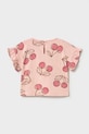 Mayoral t-shirt bawełniany dziecięcy 1082.4F.Baby.PPY2 różowy SS26