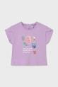 Mayoral t-shirt dziecięcy z elastanem fioletowy 1087.4L.Baby.PPY2